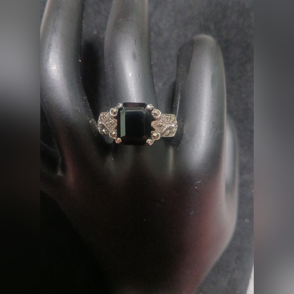 Vintage 925 Sterling Black Onyx Ring